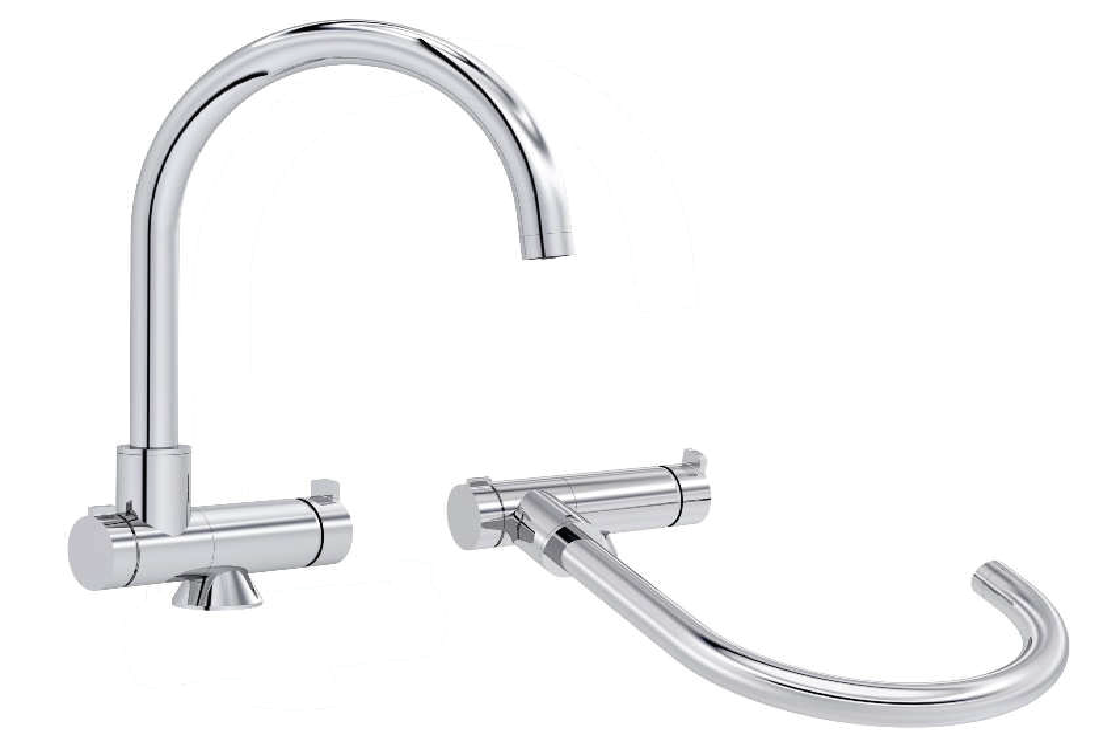 Miscelatore meccanico a 3 vie con canna abbattibile